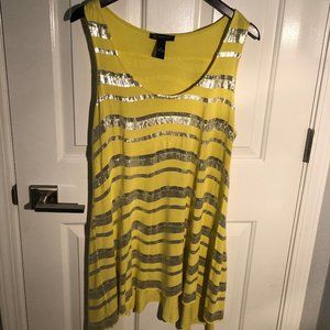 Sleeveless knit tunic with sequin detailing